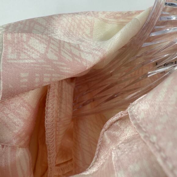 Vintage Lloyd Williams Pink & Cream Satin Button Front Career Blouse Size 4 FLAW - Picture 7 of 15